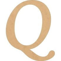Wooden Letters Cheap, Unfinished 4'' Tall Monotype Q, MDF Wood