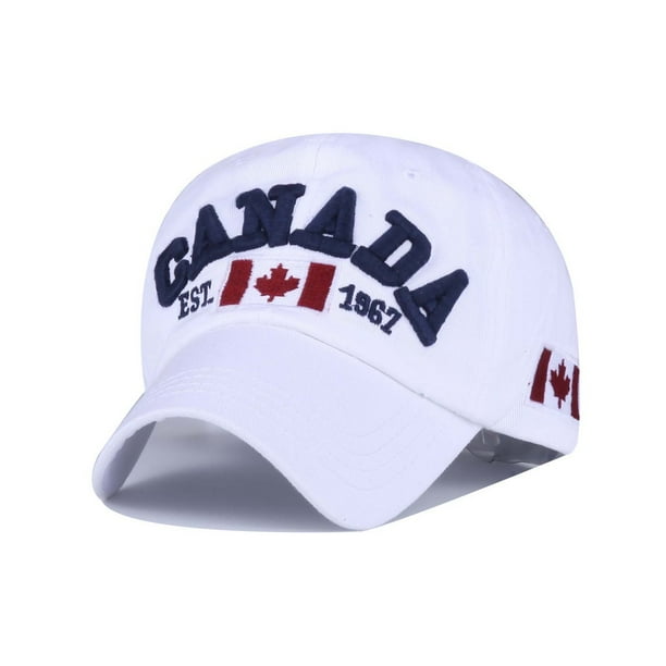Gorra de béisbol con bordado blanco de Canadá para adultos