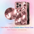 thumbnail image 3 of Case for iPhone 15 Pro 6.1 inch, Cute Solid Color Curly Wave Shape Shockproof Soft Bumper Phone Case, Candy Water Ripple 3D Silicon Slim Pretty Case Non-Yellowing Cover, Rose Gold, 3 of 14