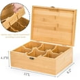 thumbnail image 2 of PEACNNG Tea Organizer Box  Bamboo Tea Bag Holder with Lid  Multi-purpose 6-Compartment Coffee Condiment Holder Storage Caddy for Home  Office  Café, 2 of 7