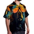 thumbnail image 2 of Vintage Bear Men's Short Sleeve Poplin Shirt, Casual Printed Button Down, Summer Beach Hawaiian Shirts, Unisex, 2 of 6