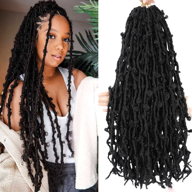 Extensiones de pelo de ganchillo de 18.0 in con bucles de mariposa, trenzas envejecidas, suaves y desordenadas, extensiones de pelo de ganchillo, 6 paquetes (18.0 in (paquete de 6) 1B)