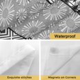 thumbnail image 4 of No Hook Grey Black Boho Shower Curtain with Snap in Liner Set, Vintage Ethnic Tribe Abstract Art Waterproof Fabric Bathroom Curtains with See Through Top Window, Hotel Style Stall 48 x 72 Inch, 4 of 9