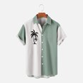 thumbnail image 2 of ZCFZJW Hawaiian Bowling Shirts for Men Short Sleeve Button Down Shirt Casual Tropical Print Beach Summer Holiday Gifts T Shirts with Pocket A01-Green S, 2 of 5