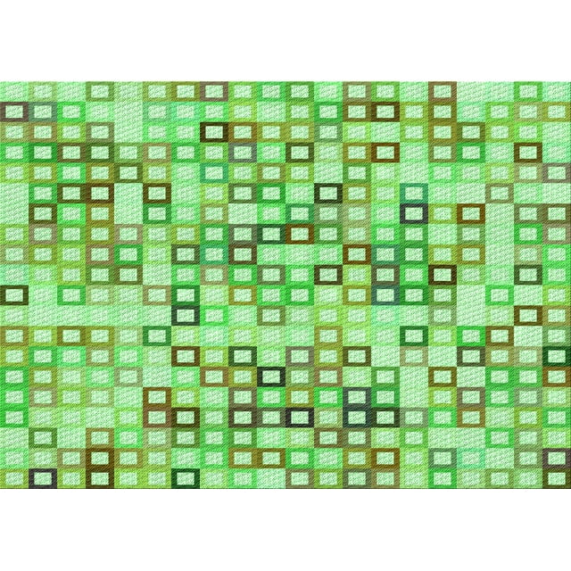 Ahgly Company Machine Washable Indoor Rectangle Transitional Green Onion Green Area Rugs, 2' x 5'