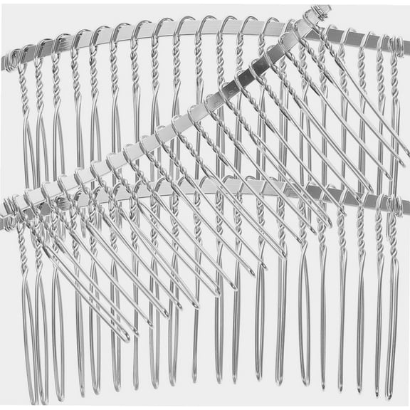 Metal Wire Hair Clip Comb 3pcs 7.8cm 20 Teeth Bridal Wedding Veil Combs Fancy DIY Metal Wire Hair Clip Combs for Women Girls Fine Hair Silver Bridal Wedding Veil Comb
