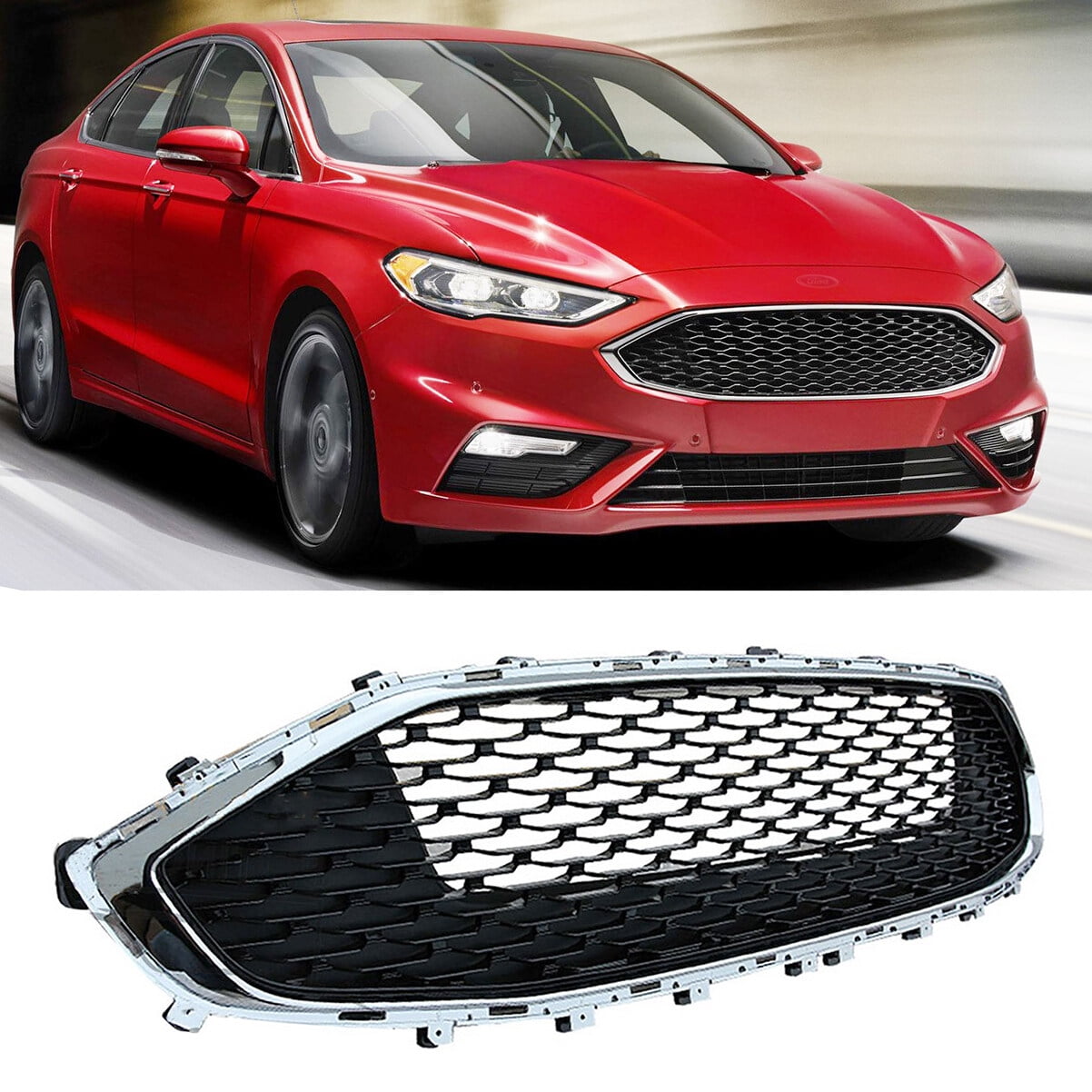 Parrilla Frontal Cromada Para Ford Fusion 2019-2020 – Referencia FO1200635 De 1st Class Auto Parts