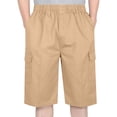 thumbnail image 3 of FAWUUDO Men's Cargo Utility Shorts Elastic Drawstring Waist Utility Shorts with Multi-Pocket 9 Inch Loose Straight Fit Casual Shorts D-Khaki, 3 of 6
