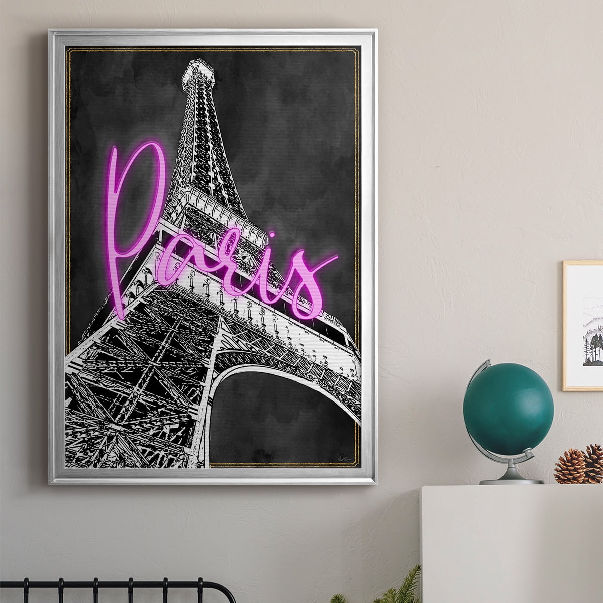 Neon Nights In Paris Premium Classic Framed Print - Ready to Hang