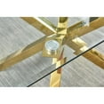 thumbnail image 4 of 63"x 39" Rectangular Clear Glass 7pc Dining Set with Gold Stainless Steel, 4 of 5