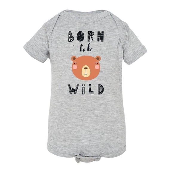 Born To Be Wild Cute Bear Bodysuit Infant -Image by Shutterstock, Newborn