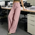 thumbnail image 5 of Ruimatai Womens Wide Leg Corduroy Pants High Waist Button Pocket Stretch Retro Casual Trousers, 5 of 9
