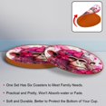 thumbnail image 4 of Monkey 6Pcs Cute Round Coasters Set, Microfiber Leather Drink Coasters for Cups, Heat Coasters for Table, 4.3x4.3in Square Coasters with Holder, Coasters for Home and Office Decor, 4 of 6