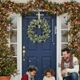 thumbnail image 3 of Abbott Collection 27-MISTLETOE-221 Frost Mistletoe Wreath, Green/White, 3 of 7