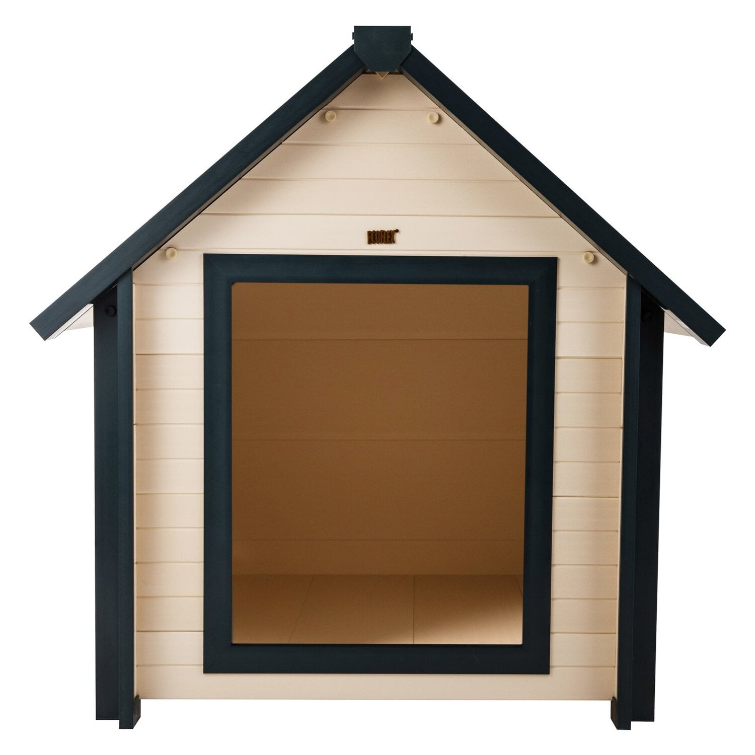 HomeStock Old World Opulence Bunkhouse Style Dog House Maple/Green/Large/up to 80lb, Beige, 43.5 x 34.8 x 37.8 inches, "A" Frame Style Dog House