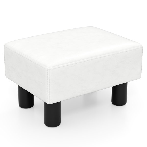 Gymax Modern Foot Stool w/ Storage Compact Ottoman w/Hidden Storage Space White