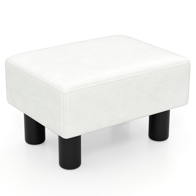 Gymax Modern Foot Stool w/ Storage Compact Ottoman w/Hidden Storage Space White