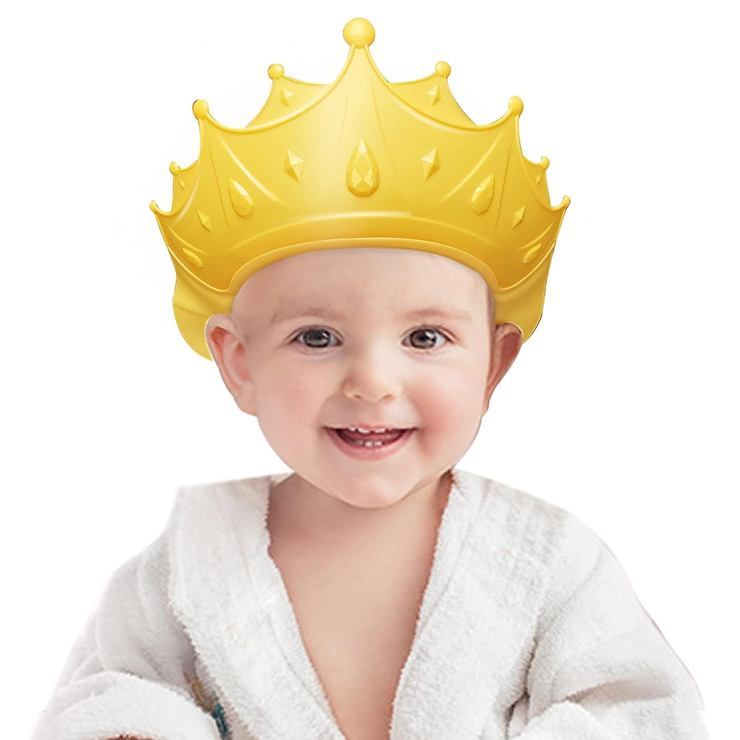 Babyhug Silicone Crown Shape Baby Shower Cap - Yellow
