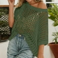 thumbnail image 2 of Womens t-shirts summer short sleeve sexy hollow out pullover tee tops stylish beach cover up comfortable knit tee wear outfits, 2 of 6