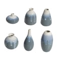 thumbnail image 4 of Juego de jarrón de cerámica de 6 piezas, contenedor de flores secas, jarrones decorativos, decoración del hogar, jarrones de cerámica para hierba, azul claro, 4 of 8