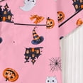 thumbnail image 6 of JIAYUE Girl Kids Pajamas Leisure Halloween Pattern Printed With Notched Collar Short Sleeve Tops And Shorts For Home Wear Cozy For Lightweight And Breathable Comfort Sleepwear,11-12 Years, 6 of 9