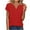 Red, variant on Horkkom Womens Summer Tops Solid Color V Neck Short Sleeve Shirts Casual Loose T Shirts L