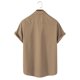 thumbnail image 2 of Camisas De Franela Para Hombre Camisa de manga corta con solapa y hebilla de bolsillo con impresión digital 3D para hombre (Khaki, M), 2 of 4
