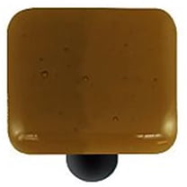 Hot Knobs HK1015-KB Light Bronze Square Glass Cabinet Knob - Black Post