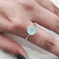 thumbnail image 4 of Hexagon Aqua Chalcedony Ring, 925 Sterling Silver, Women Ring, Natural Chalcedony, March Birthstone, Christmas, Thanksgiving, Tiny Dainty Ring, Handmade, Statement Jewelry, Wedding, Anniversary Gift, 4 of 8