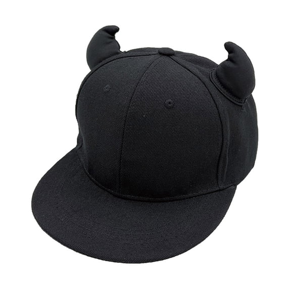 Unisex Color Baseball Cap Devil Horn Decor Sunproof Hat for Spring Adult Outdoor Adjustable Cycling Hat