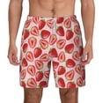 thumbnail image 2 of Picia Cute Strawberry pattern Mens Swim Trunks with Compression Liner Stretch Beach Shorts Quick Dry with Zipper Pockets No-Chafing Board Shorts-3X-Large, 2 of 9