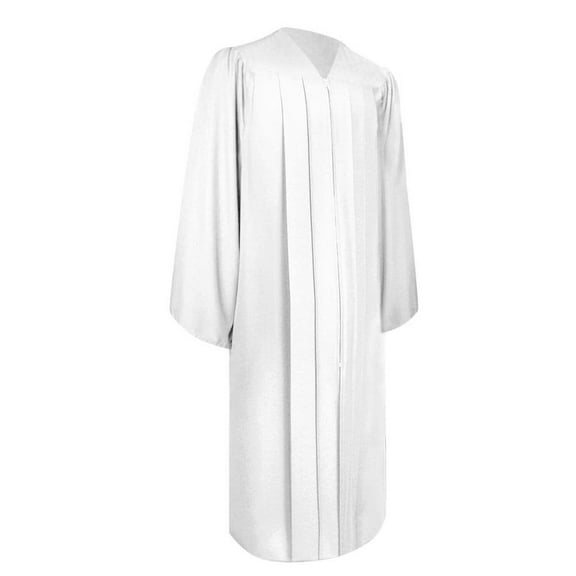 Endea Graduation Matte White Graduation Gown