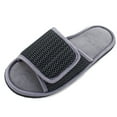 thumbnail image 2 of Mens Slippers,Slippers with Adjustable Hook Loop Closure for Indoor Outdoor Wear All Day Comfort Soft Sole Warm Slides,Slippers for Men,Grey,9-10, 2 of 7
