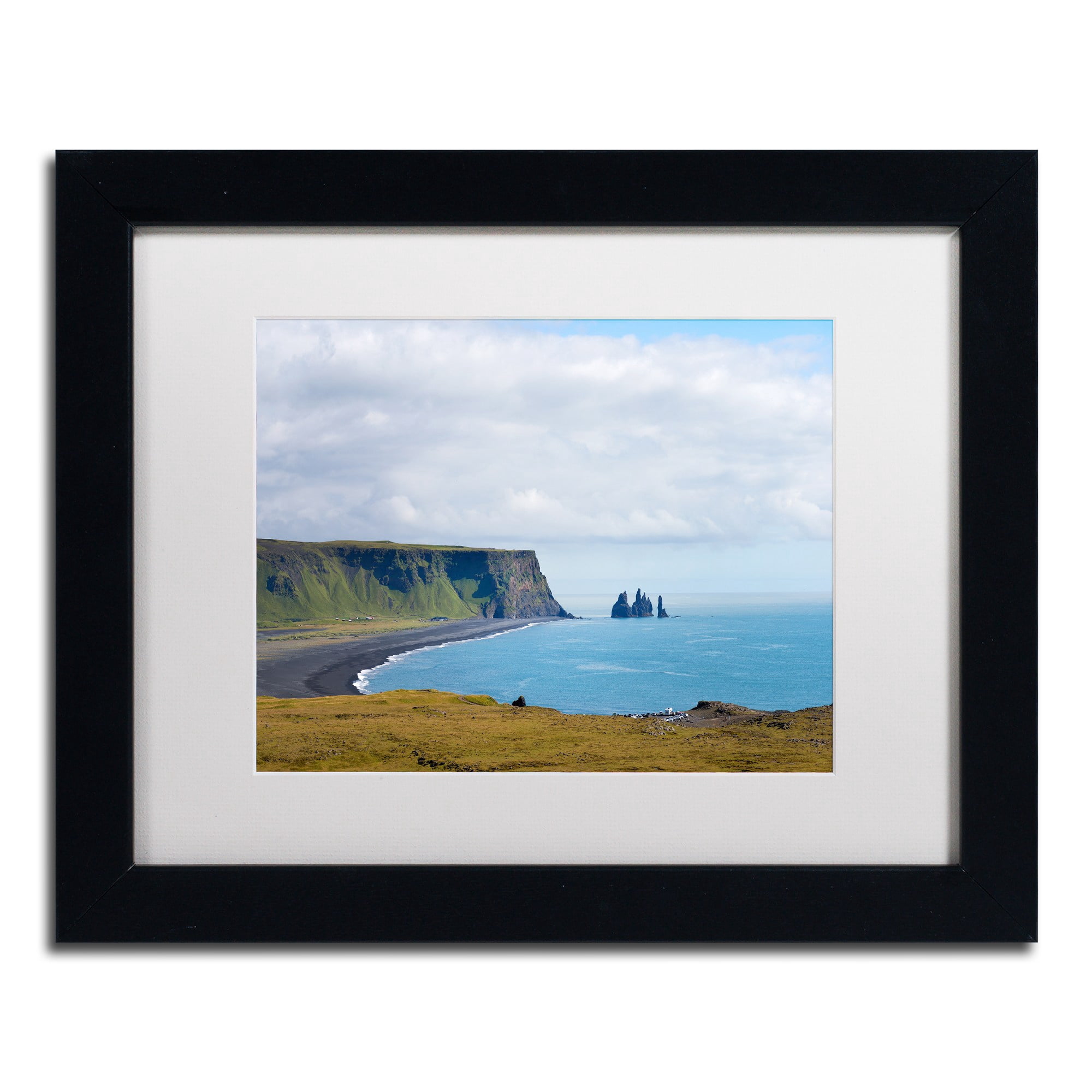 Trademark Fine Art 'Reynisfjara Beach' Canvas Art by Philippe Sainte-Laudy, White Matte, Black Frame