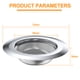 thumbnail image 1 of Colador de fregadero de cocina de acero inoxidable, 3 tapones de colador de fregadero de acero inoxidable, protector de drenaje de colador, recogedor de pelo, recogedor de alimentos, para baño,, 1 of 7