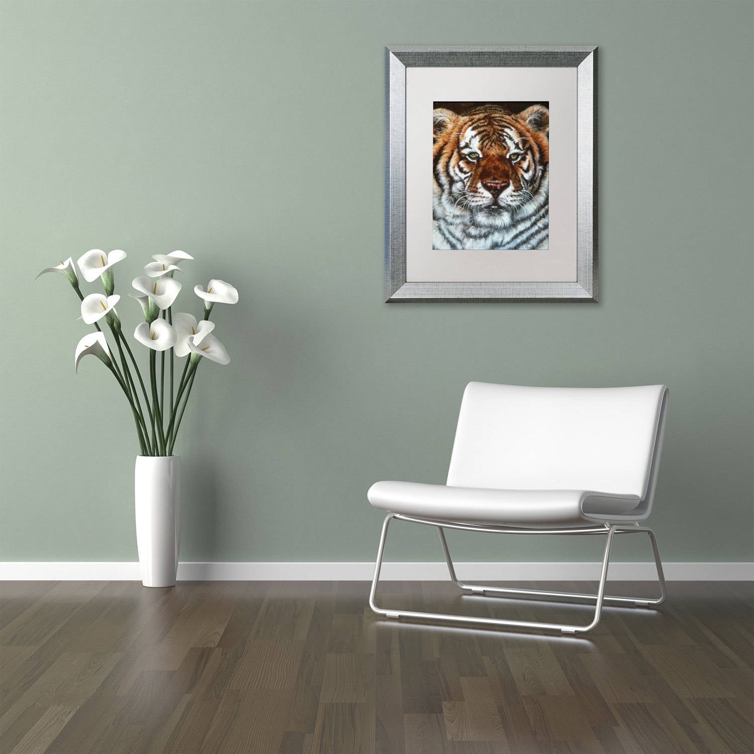 Trademark Fine Art 'Awesome Beauty' Canvas Art by Jenny Newland, White Matte, Silver Frame