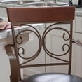 thumbnail image 4 of Powell Beeson Big &amp; Tall 25 in. Swivel Counter Stool - Dark Bronze with Dark Brown Faux Leather, 4 of 10