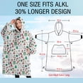 thumbnail image 4 of Oversized Wearable Blanket Hoodie,White Christmas Icon Pattern Sherpa Blanket Hoodie with Super Pockets,Super Warm Fuzzy Pullover for Women & Men, 4 of 6