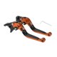 thumbnail image 1 of Palancas de freno y embrague cortas largas para Yamaha YZF R1 02-03, ajustables en 6 posiciones, palanca de freno de motocicleta de aleación de aluminio, cabeza naranja mango negro, 1 of 6