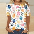 thumbnail image 2 of VBTAPA Jesus Shirts for Women Christian Cross Printed Short Sleeve T-shirts Happy Easter Rabbit Graphic Tees Lightning Sales of The Day Multicolor S, 2 of 5