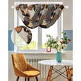 thumbnail image 3 of Waterfall Valances for Windows, Black Brown Girls Boho Kitchen Sheer Valance Curtains, Grey Vintage Ethnic Abstract Art Rod Pocket Elegant Swag Valances for Living Room Bedroom, 47.2"x38.5", 1 Panel, 3 of 8