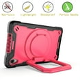 thumbnail image 5 of Dteck Case for Lenovo Tab M8 2nd Gen TB-8705F FHD 8.0-inch,Shockproof Rugged Rubber Armor Hybrid Hard Kickstand Kids Friendly Cover with Shoulder Strap,BLack+Rose, 5 of 8
