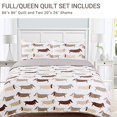 thumbnail image 5 of Sleeping Partners Teckel Chien Animal Quilt Set, Plein/reine, Taupe, 5 of 5