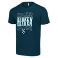 thumbnail image 2 of Men's Starter Deep Sea Blue Seattle Kraken Four Team Name Logo T-Shirt, 2 of 3