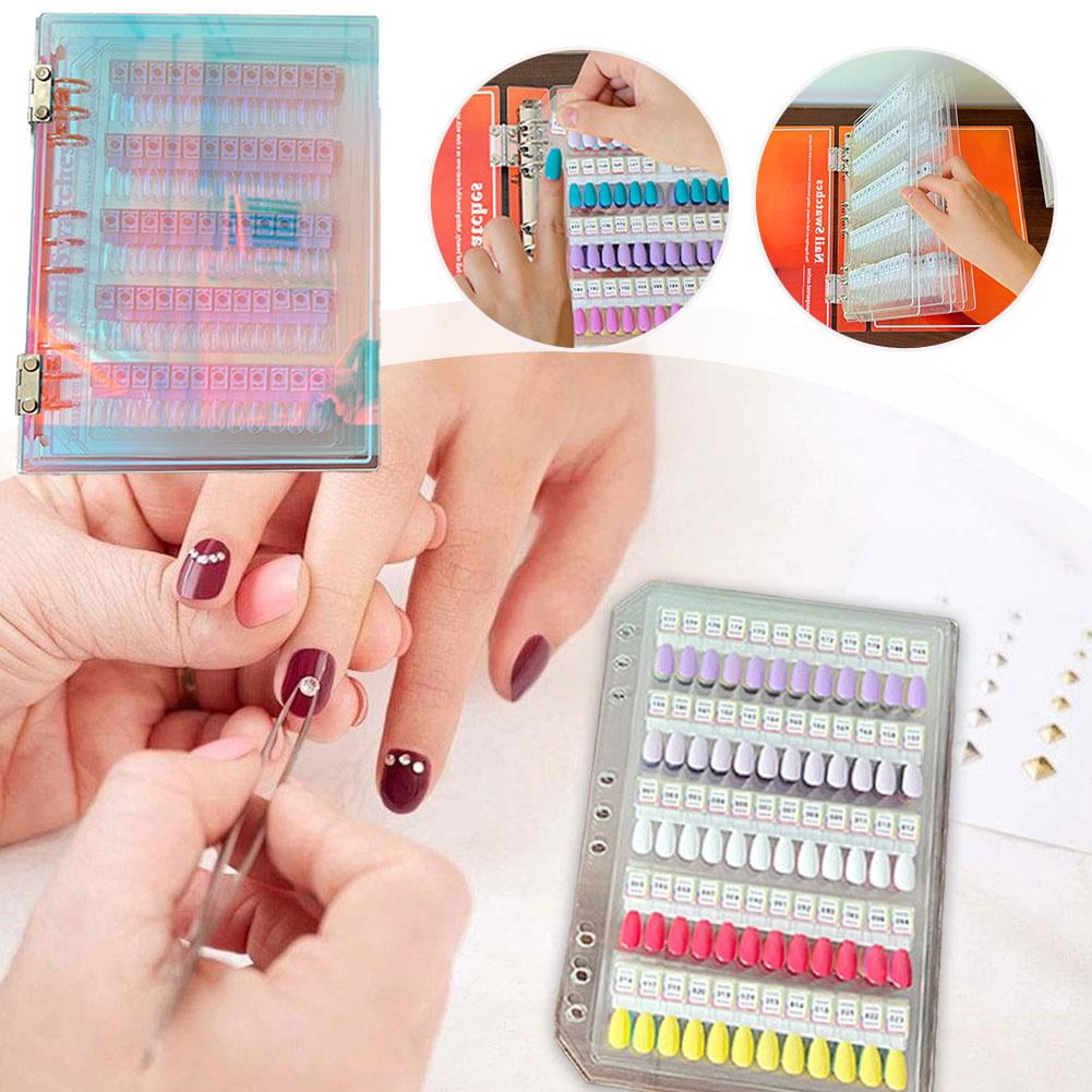 Magnetic Nail Swatches Book - Professional Nail Art Display Booklet for Manicurists, No Glue Needed with Detachable Tips & Self-Adhesive Labels, 120/180/240pcs
