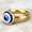 Gold, variant on Unisex Titanium Steel Ring Angel Eye Design Durable Wear Resistant Vacuum Plated Fashion Jewelry Gold Tone Lux