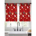 thumbnail image 2 of Farm Chicken Sheer Curtains 2 Panels Set White Hen Rooster Red Background Abstract Sheer Window Curtains Light Filtering Rod Pocket Voile Drapes for Bedroom Living Room 52"x54", 2 of 9