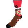 thumbnail image 1 of CTM®  Rudolph Christmas Novelty Socks (Men's), 1 of 1