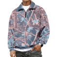 thumbnail image 3 of Havenx Mens Flannel Quarter Zip Up Pullover Long Sleeve Collared Pullover Sweater Mock Neck Camouflage Print Sweatshirts Soft 2026 Fall Winter Outdoor Active Casual Sweater Tops,Pink 3XL, 3 of 7
