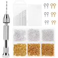 thumbnail image 1 of Kit d'Outils en Résine avec 1Pcs Épingle à Perceuse à Main 10 Pcs Embouts de Perceuse et 400 Pcs Vis à Il pour Fabrication de Porte-Clés et Pendentifs, 1 of 8
